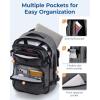BAGSMART Travel Backpack for Women Men, 40L Flight Approved Carry on Backpack with Shoe Bag, TSA Large Personal Item Backpack with 17 Inch Laptop Compartment, Weekender Suitcase for Travel, Grey(Grey)