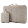 BAGSMART 15-16 inch Laptop Case with Handle, Puffy Padded Laptop Bag Sleeve for Women, Portable MacBook Air/Pro Case Compatible with Dell, HP, Lenovo, ASUS, Acer, Huawei Computer, Black(With Accessories-Warm Gray)