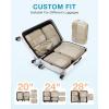 BAGSMART Compression Packing Cubes for Travel, 6 Set Packing Cubes for Carry on Suitcases, Compression Travel Cubes & Suitcase Organizer for Packing with Shoe Bag Sky Blue(02-Khaki)
