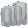 BAGSMART Compression Packing Cubes for Travel, 6 Set Packing Cubes for Carry on Suitcases, Compression Travel Cubes & Suitcase Organizer for Packing with Shoe Bag Sky Blue(Grey)