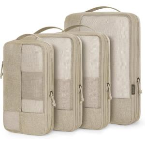 BAGSMART Compression Packing Cubes for Travel, 6 Set Packing Cubes for Carry on Suitcases, Compression Travel Cubes & Suitcase Organizer for Packing with Shoe Bag Sky Blue(Khaki)