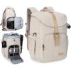BAGSMART Camera Backpack, DSLR SLR Waterproof Camera Bag with 15 Inch Laptop Compartment & Tripod Holder & Rain Cover, Green(Ivory White)
