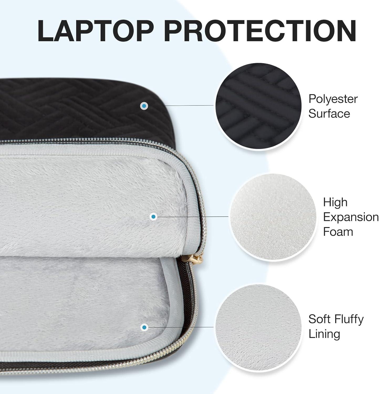 image:imageBAGSMART Laptop Sleeve 156 Inch Shockproof Water Repellent Compatible with HP Dell Lenovo Acer Asus Notebook MacBook Pro 16 Inch Carrying Case with Pocket BlackBlack