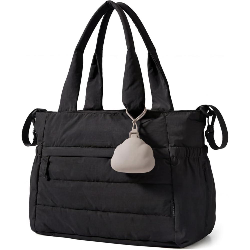 image:imageBAGSMART Diaper Bag Tote Hospital Bag for Labor Delivery Puffy Maternity Travel Diaper Tote Baby Bag with Pacifier CaseBlack