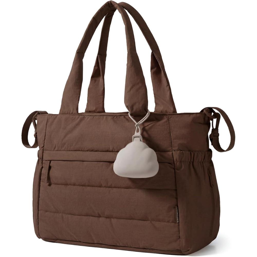 image:imageBAGSMART Diaper Bag Tote Hospital Bag for Labor Delivery Puffy Maternity Travel Diaper Tote Baby Bag with Pacifier CaseCoffee