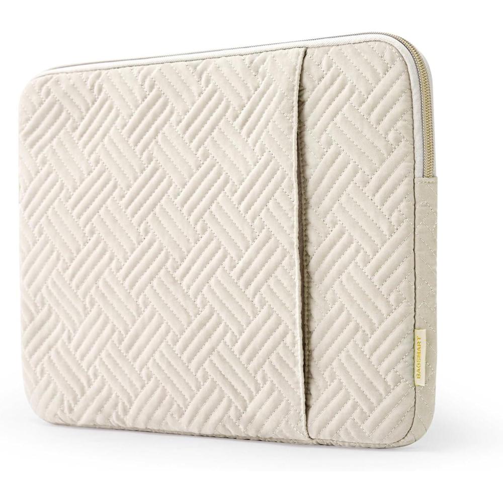 image:imageBAGSMART Laptop Sleeve 156 Inch Shockproof Water Repellent Compatible with HP Dell Lenovo Acer Asus Notebook MacBook Pro 16 Inch Carrying Case with Pocket BlackBeige