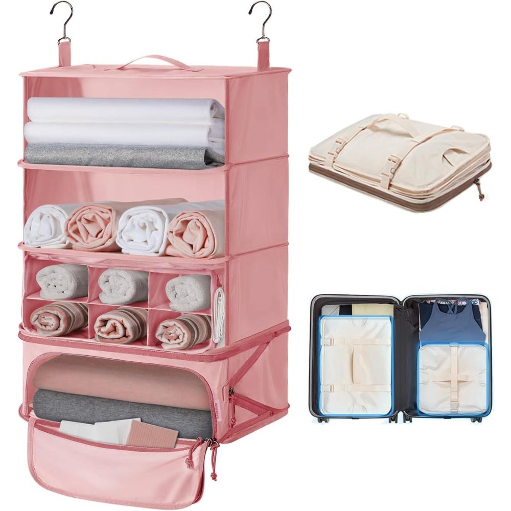 image:imageBAGSMART Wet Dry Bags 5 Pack Travel Bags Reusable for Swimsuits BeigePink