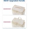 BAGSMART Travel Toiletry Bag, Large Wide-open Travel Bag for Toiletries, Makeup Cosmetic Travel Bag with Handle-Camel(Beige)