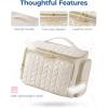 BAGSMART Travel Toiletry Bag, Large Wide-open Travel Bag for Toiletries, Makeup Cosmetic Travel Bag with Handle-Camel(Dark Pink)