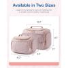 BAGSMART Travel Toiletry Bag for Women, Cosmetic Bag Makeup Bag Organizer with Handle, Travel Bag for Toiletries, Travel Accessories, Full Sized Container(Pink)