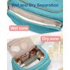 BAGSMART Travel Toiletry Bag for Women, Cosmetic Bag Makeup Bag Organizer with Handle, Travel Bag for Toiletries, Travel Accessories, Full Sized Container(Blue)