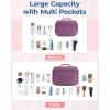BAGSMART Travel Toiletry Bag for Women, Cosmetic Bag Makeup Bag Organizer with Handle, Travel Bag for Toiletries, Travel Accessories, Full Sized Container(Purple)