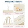 BAGSMART Travel Toiletry Bag with Jewelry Organizer, Hanging Travel Bag for Toiletries, Puffy Makeup Cosmetic Bag Organizer, Carry-on Travel Accessories Essentials, Beige-M(Purple)