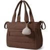 BAGSMART Diaper Bag Tote, Hospital Bag for Labor Delivery, Puffy Maternity Travel Diaper Tote, Baby Bag with Pacifier Case(Coffee)