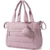 BAGSMART Diaper Bag Tote, Hospital Bag for Labor Delivery, Puffy Maternity Travel Diaper Tote, Baby Bag with Pacifier Case(Mauve Brown)