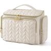 BAGSMART Travel Toiletry Bag, Large Wide-open Travel Bag for Toiletries, Makeup Cosmetic Travel Bag with Handle-Camel(Beige)