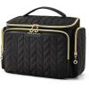 BAGSMART Travel Toiletry Bag, Large Wide-open Travel Bag for Toiletries, Makeup Cosmetic Travel Bag with Handle-Camel(Black)