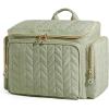 BAGSMART Travel Toiletry Bag, Large Wide-open Travel Bag for Toiletries, Makeup Cosmetic Travel Bag with Handle-Camel(Green)