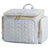 BAGSMART Travel Toiletry Bag, Large Wide-open Travel Bag for Toiletries, Makeup Cosmetic Travel Bag with Handle-Camel(Grey)