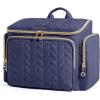 BAGSMART Travel Toiletry Bag, Large Wide-open Travel Bag for Toiletries, Makeup Cosmetic Travel Bag with Handle-Camel(Navy)