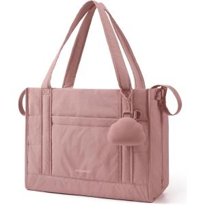 BAGSMART Diaper Bag Tote Puffer Tote Bag Lightweight Baby Bag with Insulated Pockets, Pacifier Case(Dark Pink)
