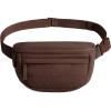 BAGSMART Fanny Packs for Women Cross Body, Lightweight Puffy Belt Bag with Multi Pockets Quilted Purse for Traveling Hiking Coffee(Coffee Brown)