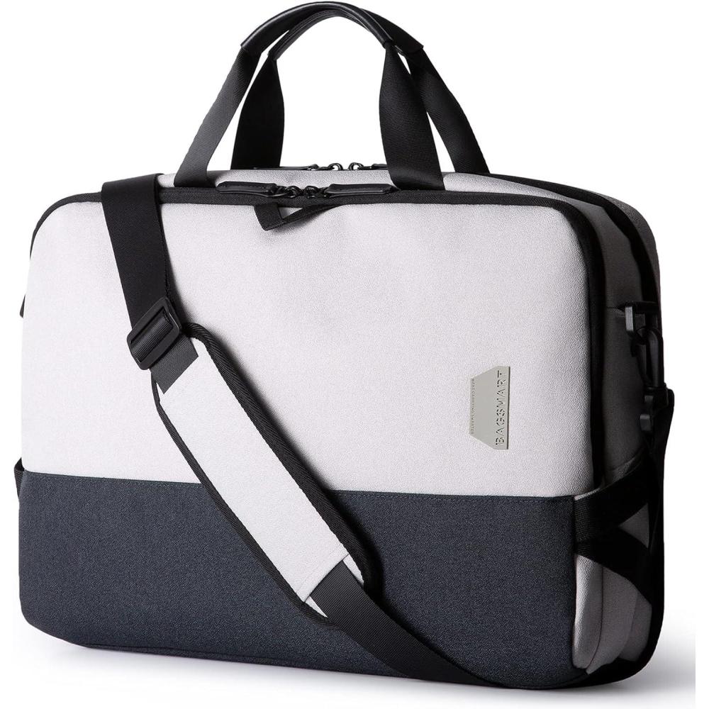 image:imageBAGSMART Laptop Bag 156 Inch Computer Bag Laptop Briefcase RFID Blocking Messenger Shoulder Bag Laptop Case for Men Business School Travel BlackGrey