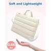 BAGSMART 13-14 inch Laptop Sleeve Bag with Strap, Puffy Padded Laptop Case with Pocket, Portable MacBook Air/Pro 13 inch Case for Women, Repellent Protective Sleeve Compatible with Dell, HP, Beige(Air Beige)