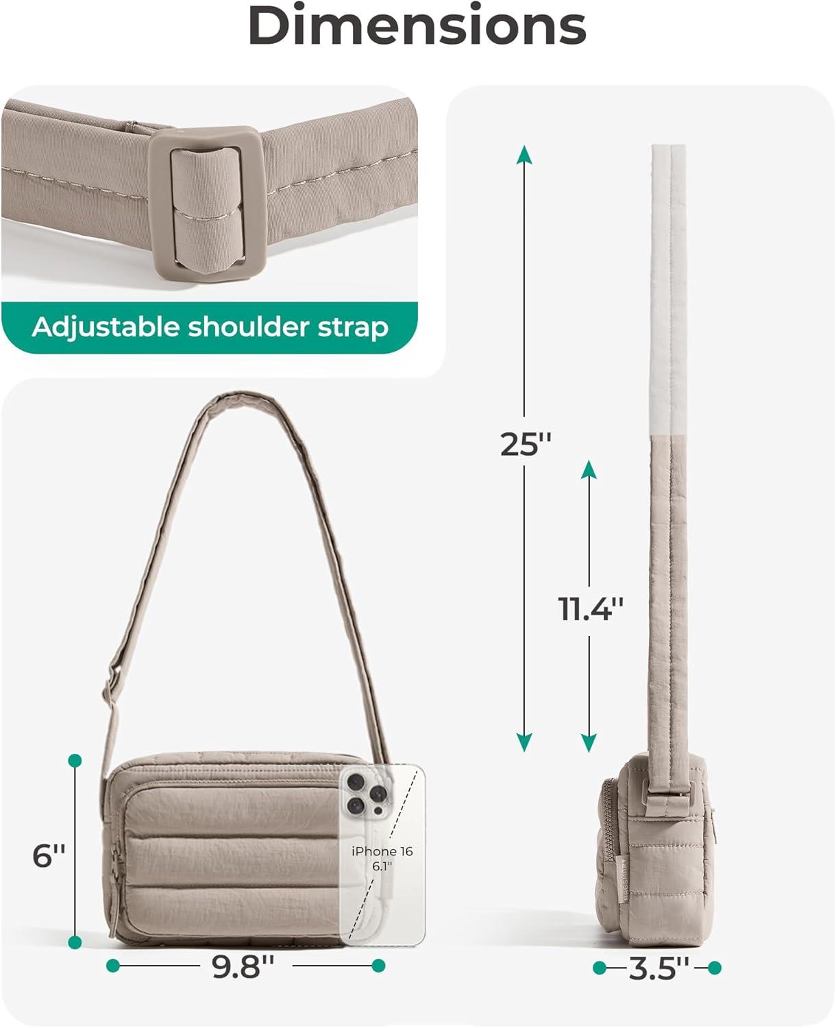 image:imageBAGSMART Crossbody Bags for Women Puffer Crossbody Purses for Women with RFID Blocking Slots Handbags Wallet Small PurseDark Pink