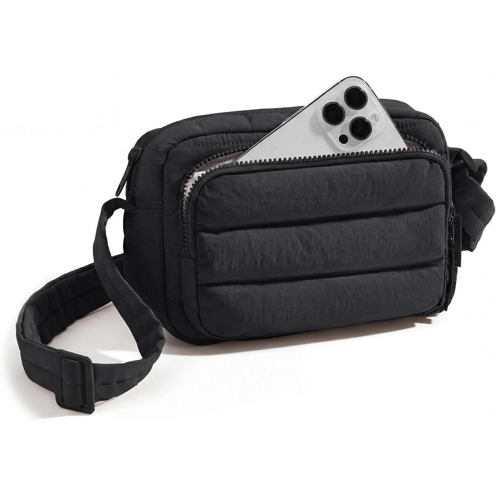 image:imageBAGSMART Crossbody Bags for Women Puffer Crossbody Purses for Women with RFID Blocking Slots Handbags Wallet Small PurseBlack