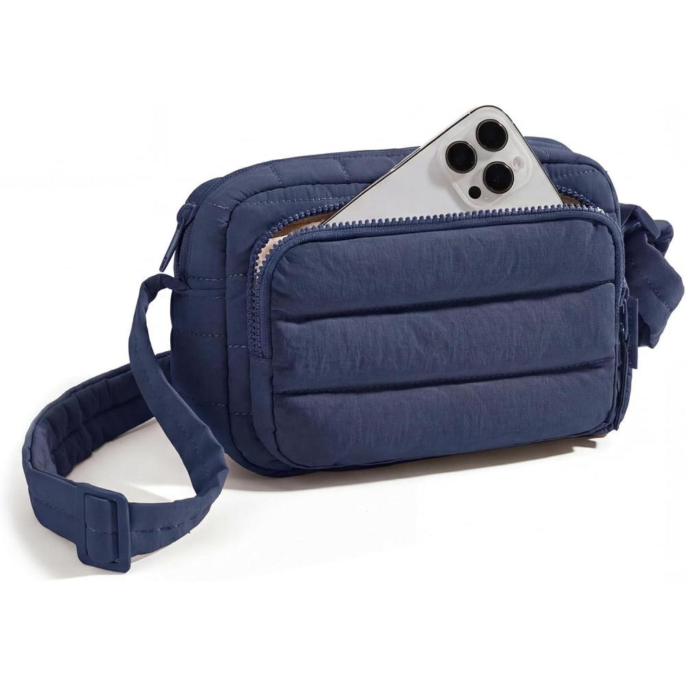 image:imageBAGSMART Crossbody Bags for Women Puffer Crossbody Purses for Women with RFID Blocking Slots Handbags Wallet Small PurseNavy Blue