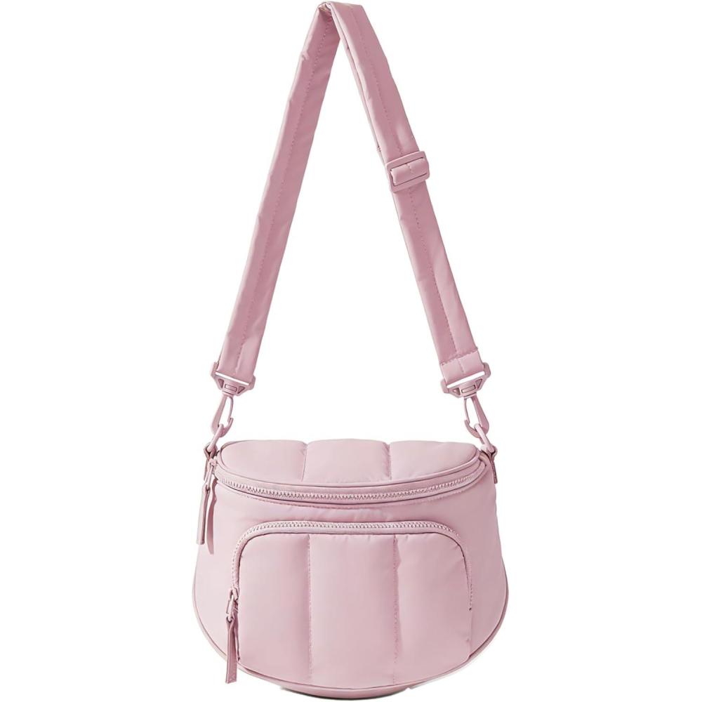 image:imageBAGSMART Puffer Crossbody Bum Bags for Women Small Cross Body Purses for Women Travel amp Work Quilted Waterresistant Hobo  4L Quilted Puffy Mom Everyday bagCandy Pink