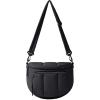 BAGSMART Puffer Crossbody Bum Bags for Women, Small Cross Body Purses for Women Travel & Work, Quilted Water-resistant Hobo | 4L, Quilted, Puffy, Mom, Everyday bag(01-jet Black)