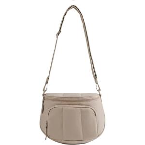 BAGSMART Puffer Crossbody Bum Bags for Women, Small Cross Body Purses for Women Travel & Work, Quilted Water-resistant Hobo | 4L, Quilted, Puffy, Mom, Everyday bag(02-latte Brown)