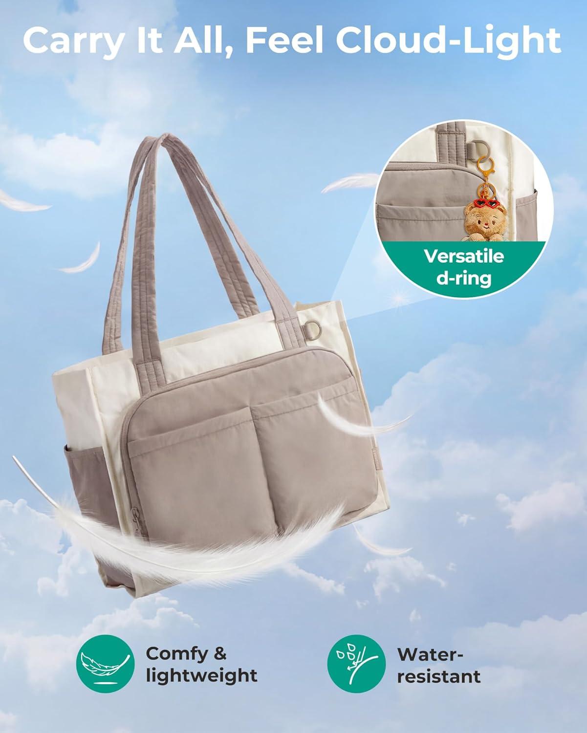 image:imageBAGSMART Tote Bag for Women Work Puffy Travel Tote Handbag Gift for Teacher amp Nurse Medium13 laptop w 30oz cup holder Large156 laptop w 40oz cup holder For campus work travel everydayDforest Green
