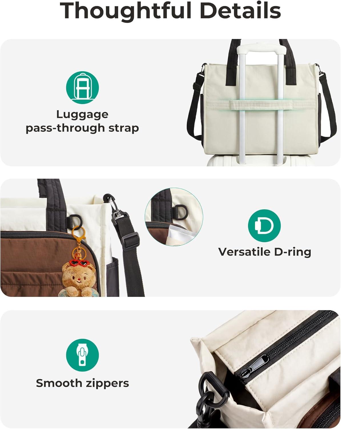 image:imageBAGSMART Tote Bag for Women Work Puffy Travel Tote Handbag Gift for Teacher amp Nurse Medium13 laptop w 30oz cup holder Large156 laptop w 40oz cup holder For campus work travel everydayGforest Green