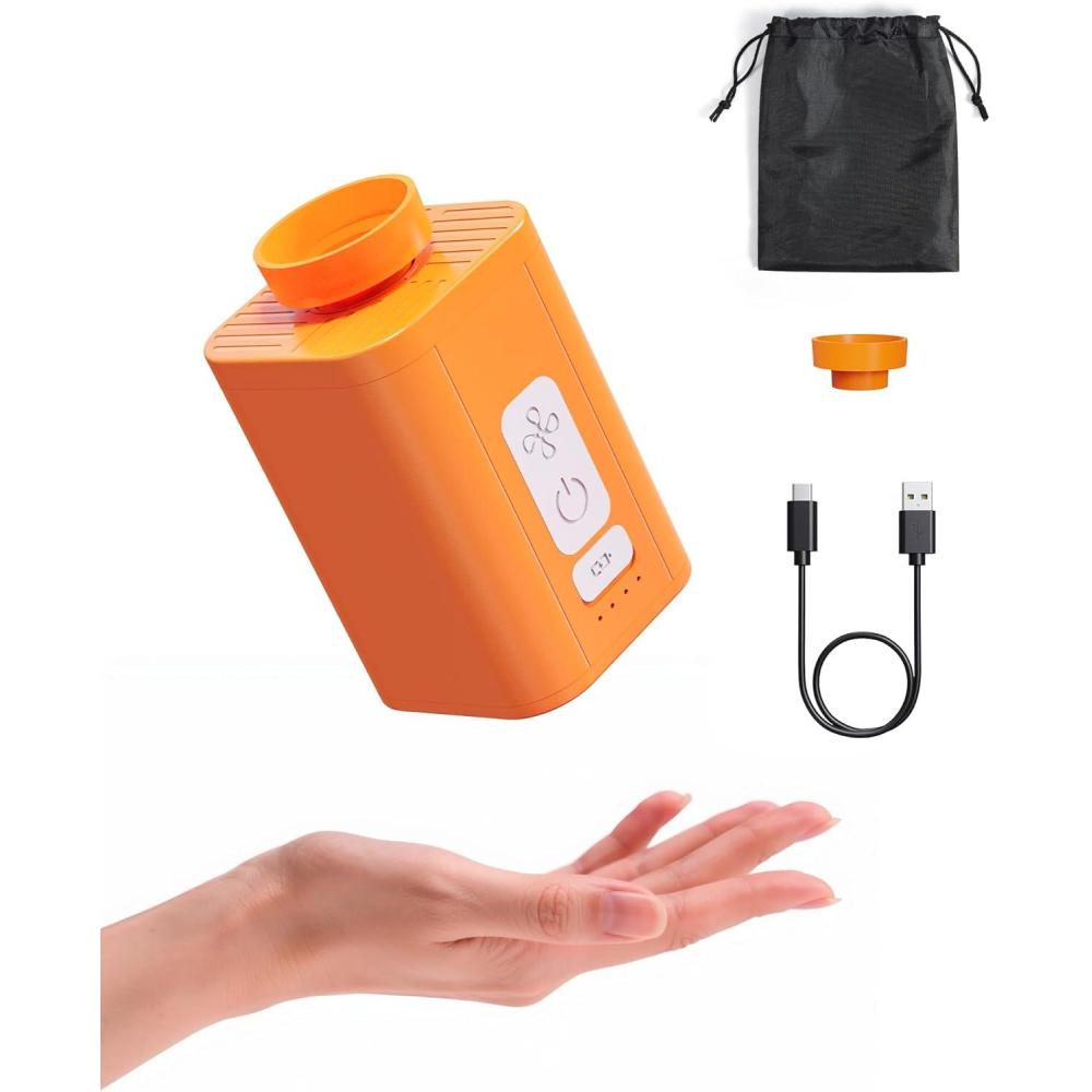 image:imageBAGSMART Vacuum Storage Bags for Travel with Rechargeable Air Pump Portable Space Saver Bags for Travel amp Home Vacuum Compression Seal Bag for Clothing Blanket 18 Pack Khaki BrownOrange
