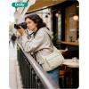 BAGSMART 2 in 1 Puffy Camera Sling Bag for Photographer, Everyday Shoulder Crossbody Bag with Pockets Digital Camera Case for DSLR/Mirrorless, Brown(Light Beige)