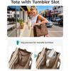 BAGSMART Corduroy Tote Bag for Women Work/Travel, Teacher Nurse Bible Church Hobo | 12L fits 14″ laptop, w/ 40oz cup holder, 5L fits Kindle, w/ cossbody strap, For work, campus, travel, everyday(Cream Beige)