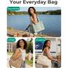 BAGSMART Corduroy Tote Bag for Women Work/Travel, Teacher Nurse Bible Church Hobo | 12L fits 14″ laptop, w/ 40oz cup holder, 5L fits Kindle, w/ cossbody strap, For work, campus, travel, everyday(Light Green)
