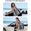 BAGSMART Large Beach Bag for Women, Oversize Tote Bag for Travel/Pool/Summer | 3-Ways to Carry, Cruise Essentials, Family Picnic, Extra-large mom bag, Sandproof, zip open, Womens summer gifts(Nautical Stripe)