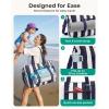 BAGSMART Large Beach Bag for Women, Oversize Tote Bag for Travel/Pool/Summer | 3-Ways to Carry, Cruise Essentials, Family Picnic, Extra-large mom bag, Sandproof, zip open, Womens summer gifts(Sky Blue Stripe)