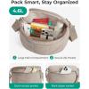 BAGSMART Small Crossbody Bags for Women，Puffer Cute Bum Bag with Pouch, Quilted Purse for Daily Travel College, Camel | 4.6L compact size, small yet spacious, structured bum bag, 2-in-1 set(Chocolate)