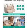 BAGSMART Tote Bag for Women Work, Puffy Travel Tote Handbag Gift for Teacher & Nurse | Medium-13″ laptop, w/ 30oz cup holder, Large-15.6″ laptop, w/ 40oz cup holder, For campus, work, travel, everyday(C-latte Brown)