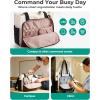 BAGSMART Tote Bag for Women Work, Puffy Travel Tote Handbag Gift for Teacher & Nurse | Medium-13″ laptop, w/ 30oz cup holder, Large-15.6″ laptop, w/ 40oz cup holder, For campus, work, travel, everyday(H-mocha Brown)