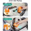 BAGSMART Vacuum Storage Bags for Travel with Rechargeable Air Pump, Portable Space Saver Bags for Travel & Home, Vacuum Compression Seal Bag for Clothing, Blanket, 18 Pack Khaki Brown(Orange)