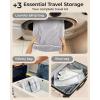 BAGSMART Vacuum Storage Bags for Travel with Rechargeable Air Pump, Portable Space Saver Bags for Travel & Home, Vacuum Compression Seal Bag for Clothing, Blanket, 18 Pack Khaki Brown(Khaki Brown)
