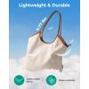 BAGSMRT Corduroy Tote Bag for Women with PU Leather Handles, Casual Shoulder Bag with Zipper Handbag for Travel Work(Forest Green)