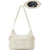 BAGSMART 2 in 1 Puffy Camera Sling Bag for Photographer, Everyday Shoulder Crossbody Bag with Pockets Digital Camera Case for DSLR/Mirrorless, Brown(Light Beige)