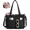 BAGSMART Tote Bag for Women Work, Puffy Travel Tote Handbag Gift for Teacher & Nurse | Medium-13″ laptop, w/ 30oz cup holder, Large-15.6″ laptop, w/ 40oz cup holder, For campus, work, travel, everyday(A-jet Black)